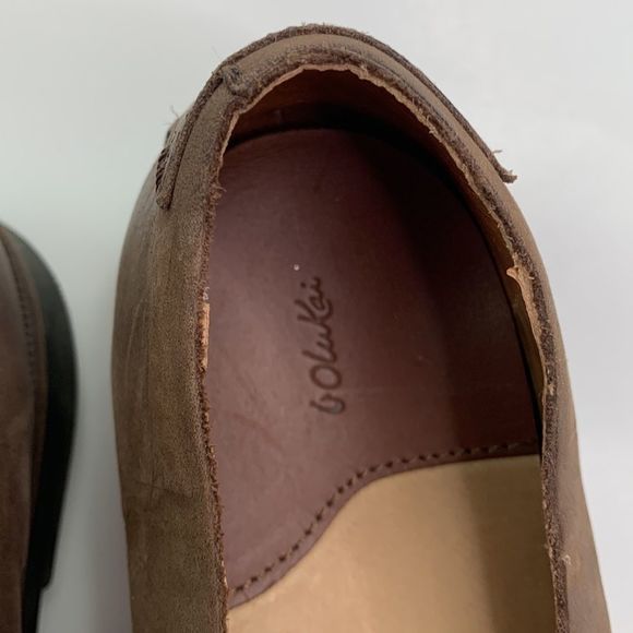 OluKai Haili Brown Leather Slip On Loafers - Picture 4 of 13